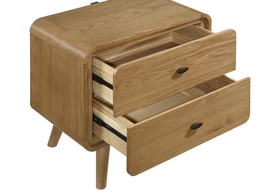 Robyn 2-drawer Nightstand Bedside Table Light Ash-10