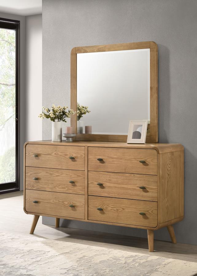 Robyn 6-drawer Bedroom Dresser and Mirror Light Ash-2