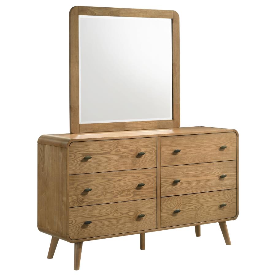 Robyn 6-drawer Bedroom Dresser and Mirror Light Ash-1