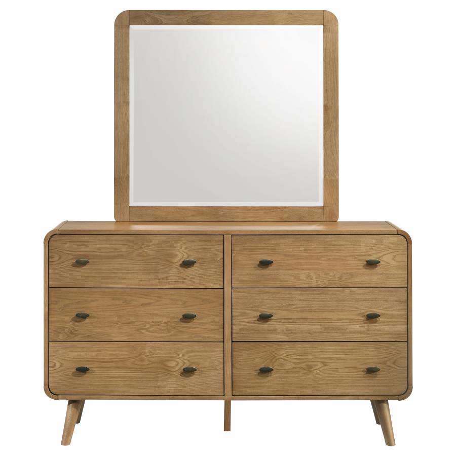 Robyn 6-drawer Bedroom Dresser and Mirror Light Ash-3
