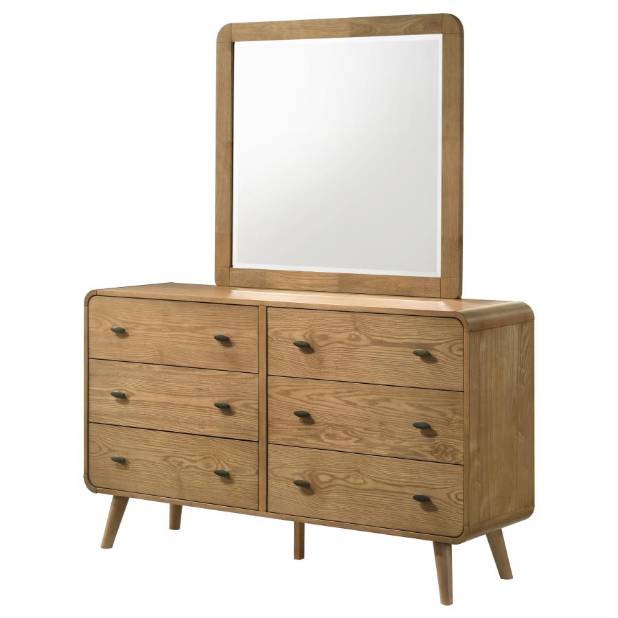 Robyn 6-drawer Bedroom Dresser and Mirror Light Ash-zoom-4
