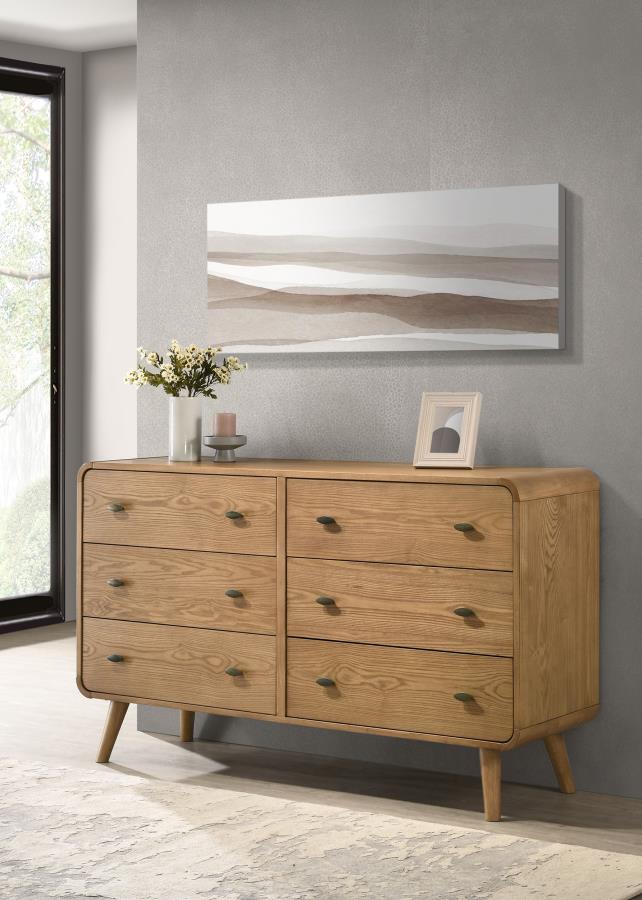 Robyn 6-drawer Bedroom Dresser Light Ash-2