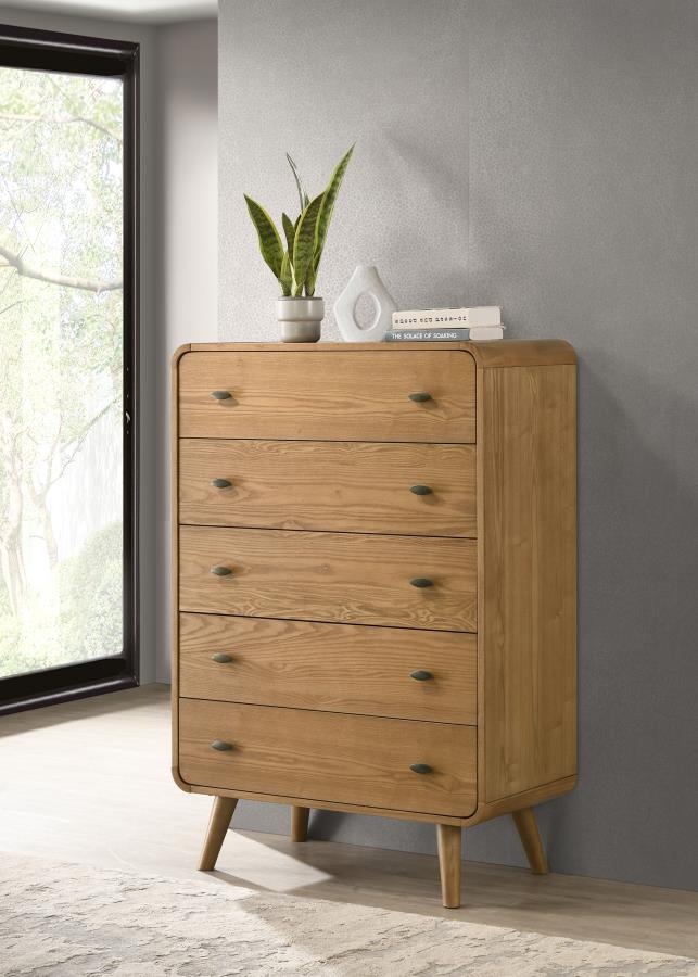 Robyn 5-drawer Bedroom Chest of Drawers Light Ash-zoom-2
