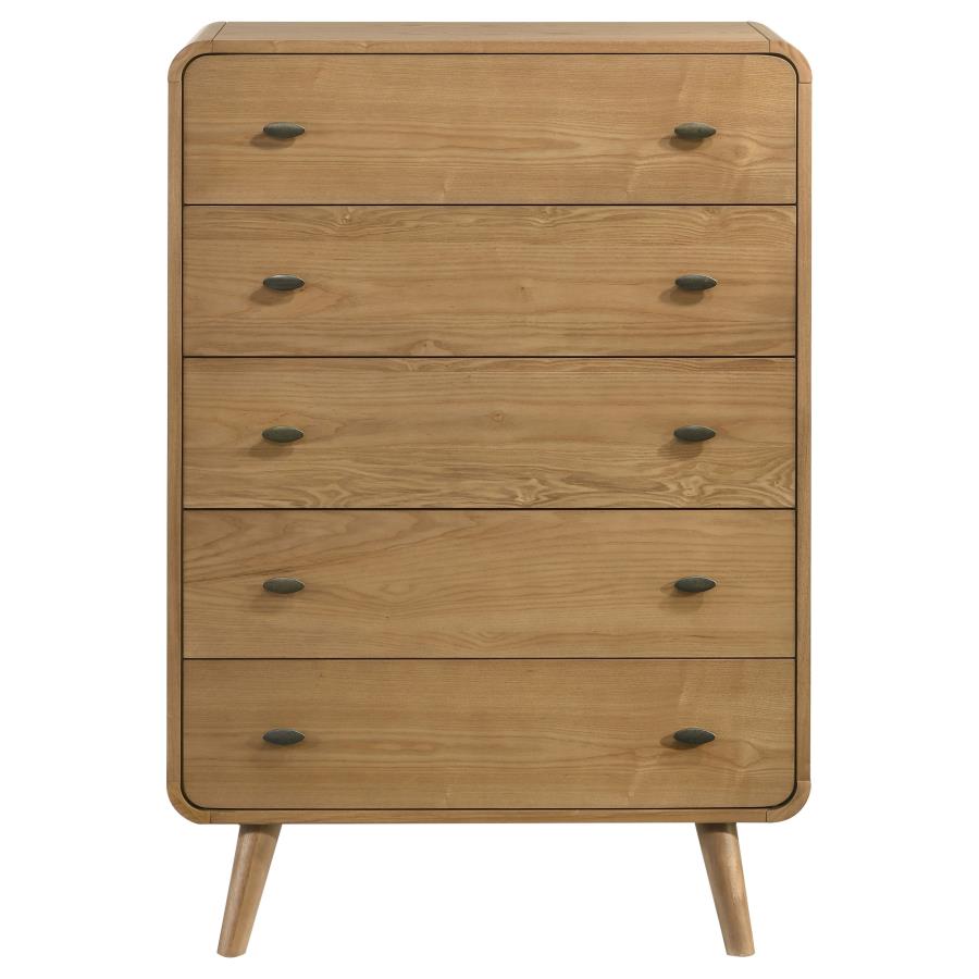 Robyn 5-drawer Bedroom Chest of Drawers Light Ash-3