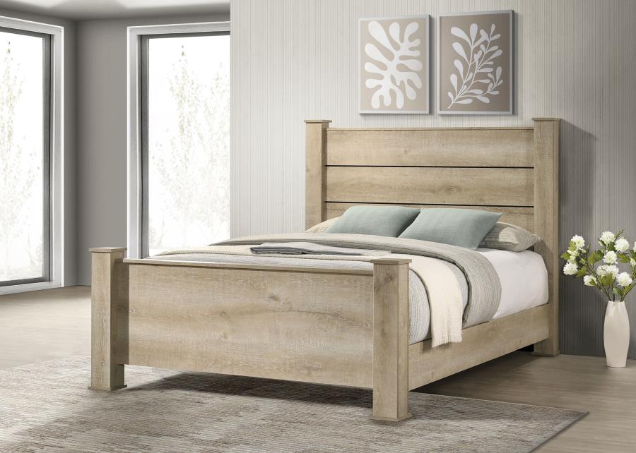 Oakglen 55-inch Queen Panel Bed Weathered Oak-2