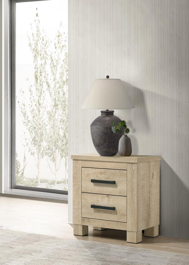 Oakglen 2-drawer Nightstand Bedside Table Weathered Oak-zoom-2