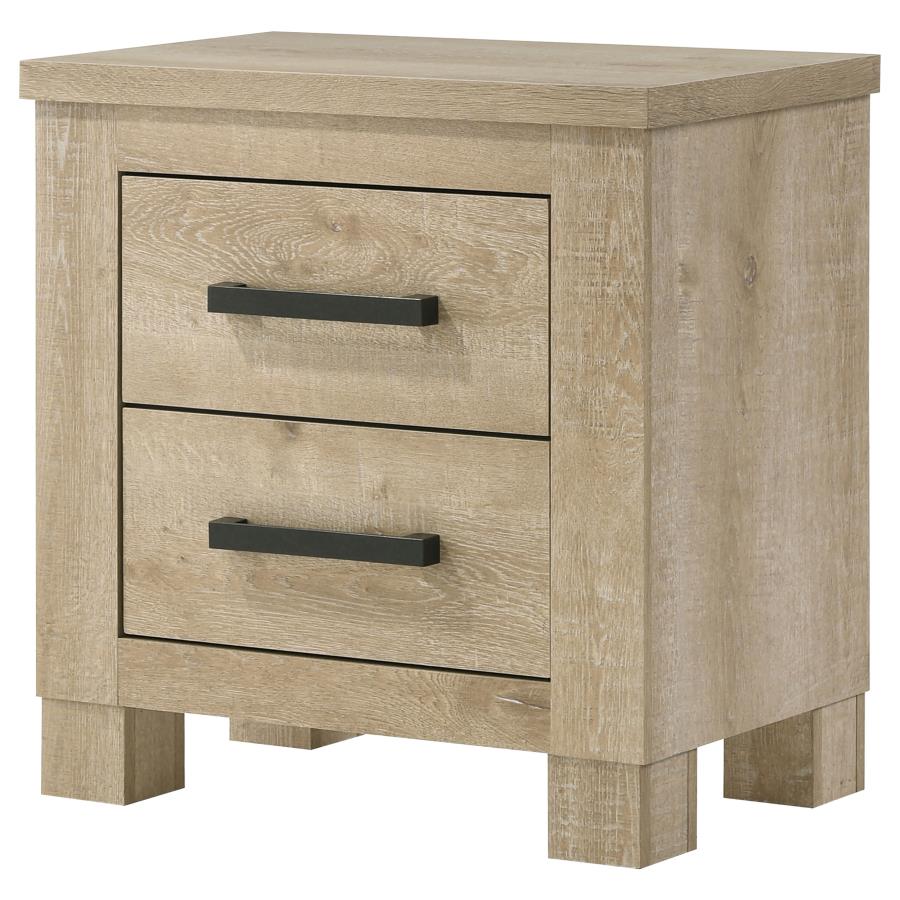 Oakglen 2-drawer Nightstand Bedside Table Weathered Oak-4