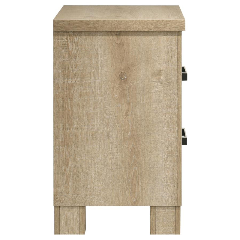 Oakglen 2-drawer Nightstand Bedside Table Weathered Oak-zoom-
