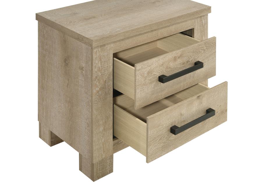 Oakglen 2-drawer Nightstand Bedside Table Weathered Oak-10