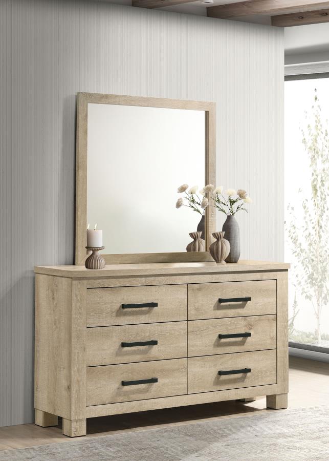 Oakglen 6-drawer Bedroom Dresser and Mirror Weathered Oak-zoom-2