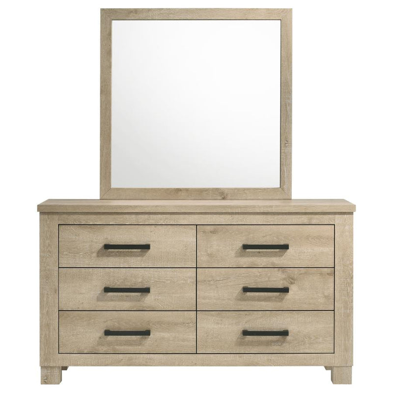 Oakglen 6-drawer Bedroom Dresser and Mirror Weathered Oak-zoom-