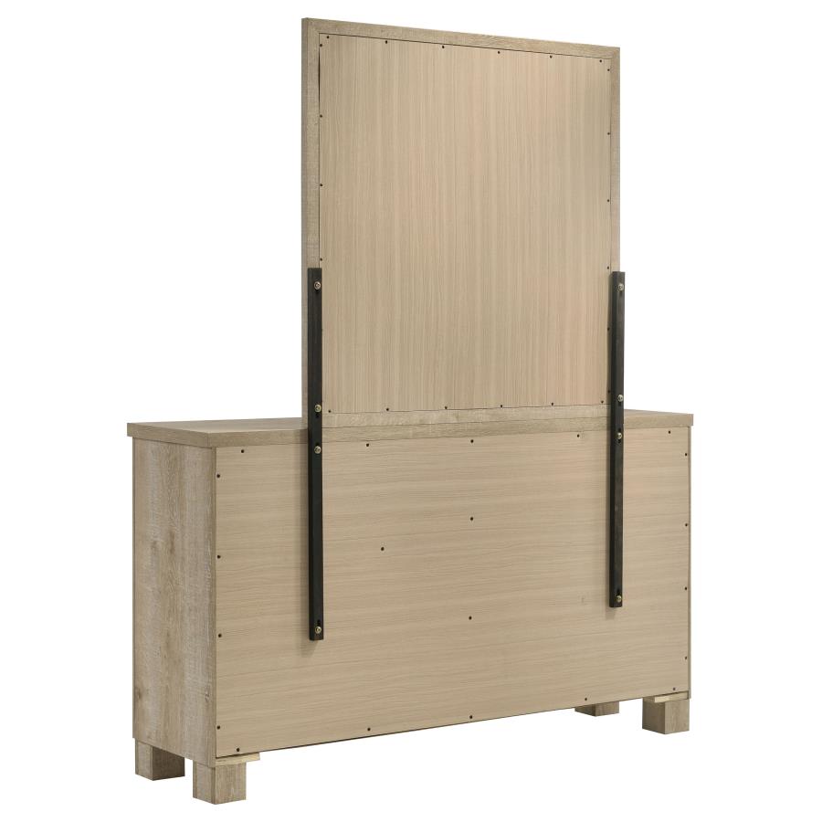 Oakglen 6-drawer Bedroom Dresser and Mirror Weathered Oak-zoom-6