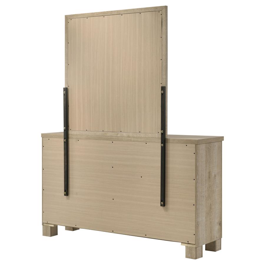Oakglen 6-drawer Bedroom Dresser and Mirror Weathered Oak-8