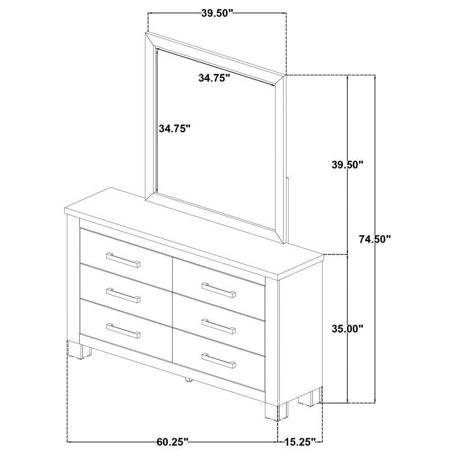 Oakglen 6-drawer Bedroom Dresser and Mirror Weathered Oak-zoom-13