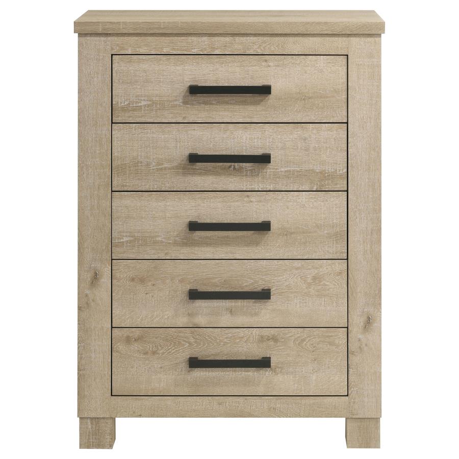 Oakglen 5-drawer Bedroom Chest of Drawers Weathered Oak-zoom-3