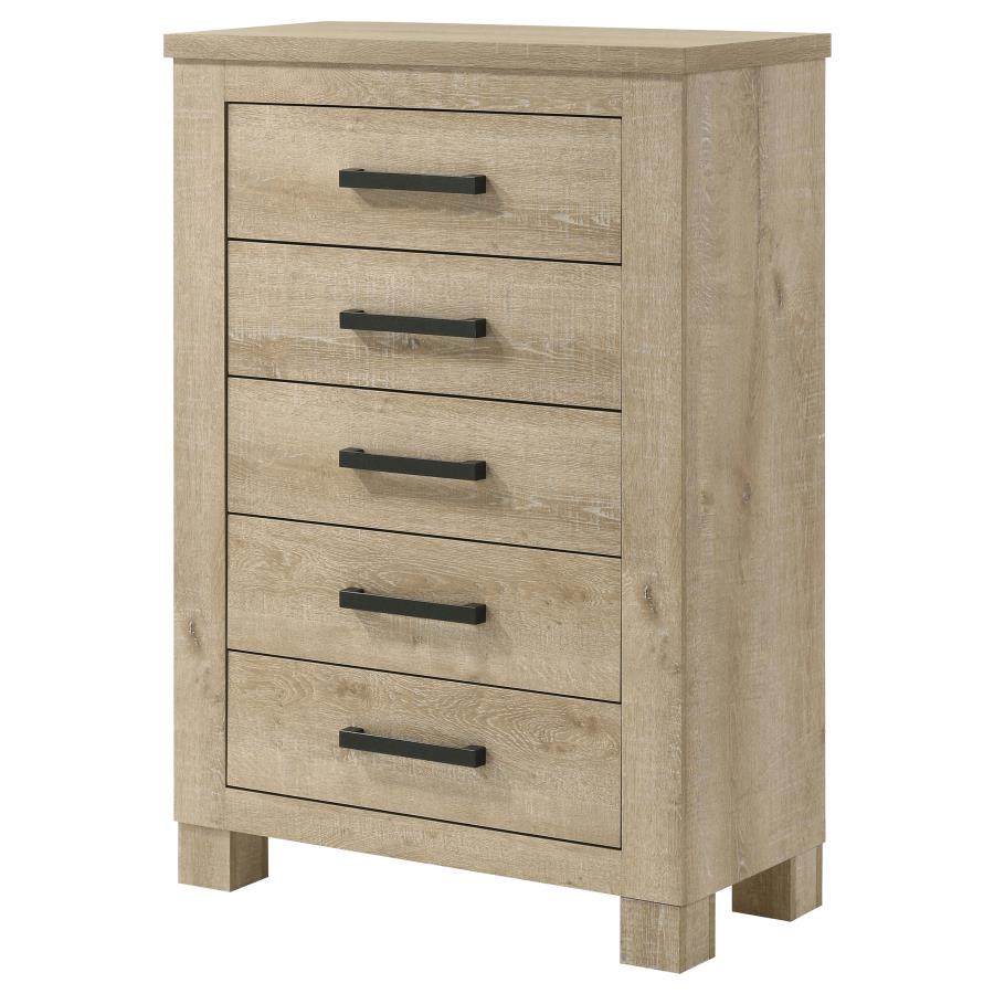 Oakglen 5-drawer Bedroom Chest of Drawers Weathered Oak-zoom-4