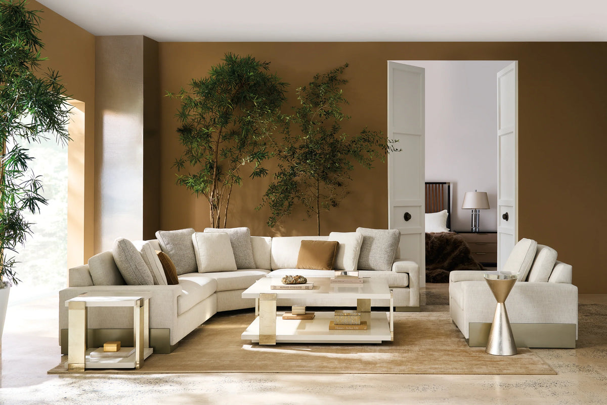Caracole Shelfish Sectional – side view – Lusso Furniture Miami