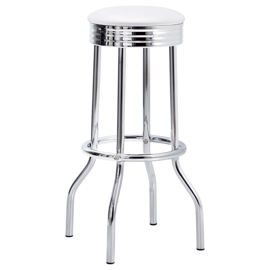 Retro 3-piece Round 1950s Bistro Pub Bar Table Set White-zoom-4