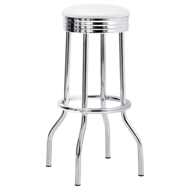 Retro 3-piece Round 1950s Bistro Pub Bar Table Set White-zoom-