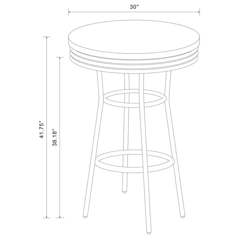 Retro Round 30-inch 1950's Bistro Pub Height Bar Table White-zoom-
