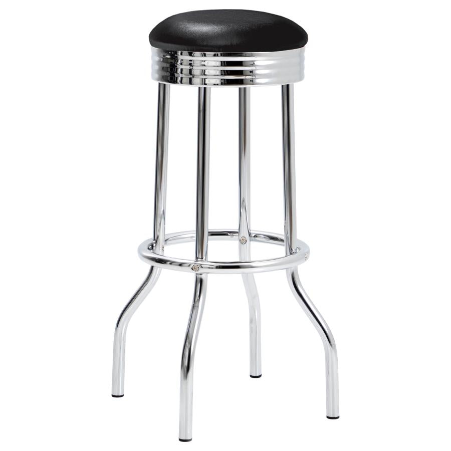 Retro 3-piece Round 1950s Bistro Pub Bar Table Set Black-zoom-4