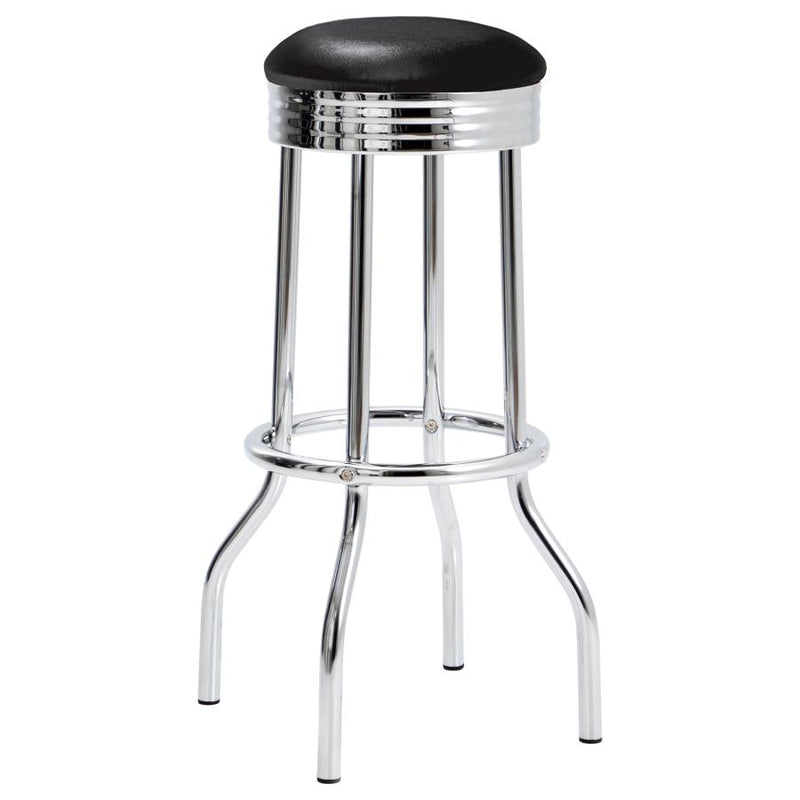 Retro 3-piece Round 1950s Bistro Pub Bar Table Set Black-zoom-