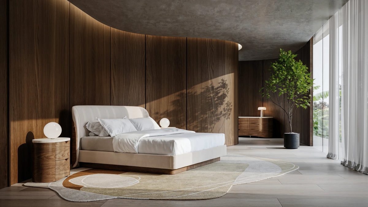 Caracole Fleur Bed – angle view – Lusso Furniture Miami