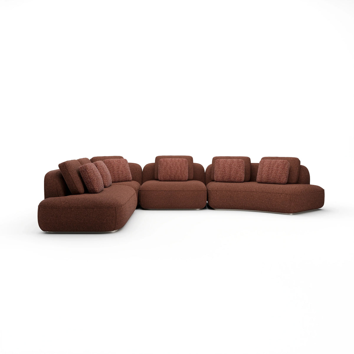 Caracole Sasso Saffron Curved Sectional – front view – Lusso Furniture Miami