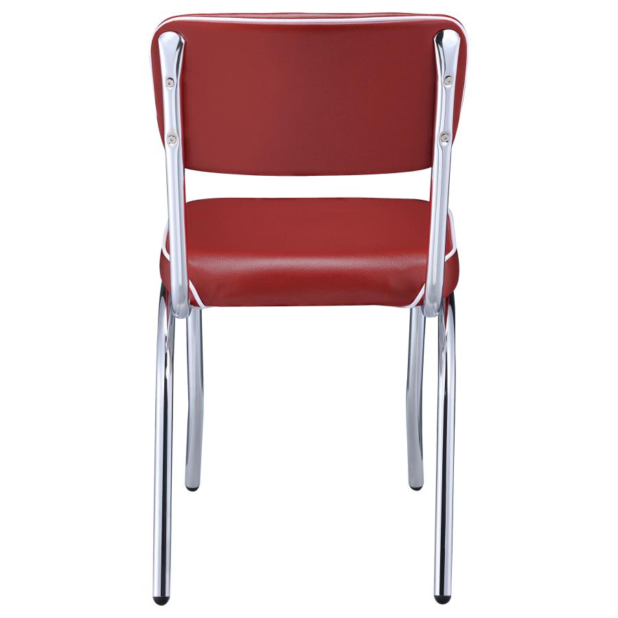 Retro Upholstered Dining Side Chair Red (Set of 2)-8