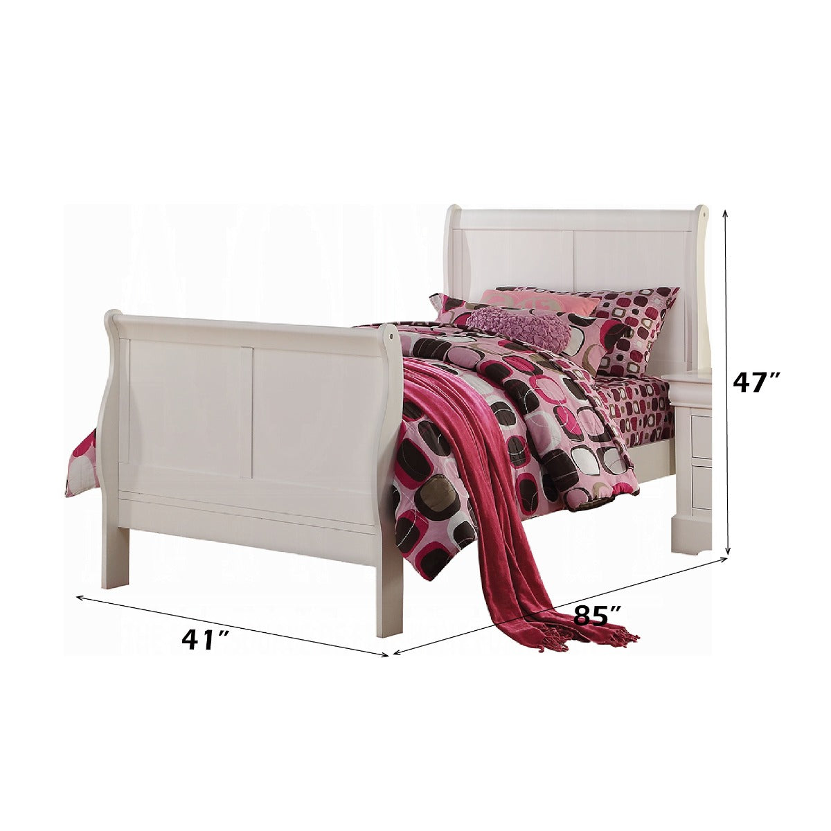 ACME Louis Philippe III Sleigh Bed – detail – Lusso Furniture Miami