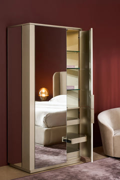Caracole Oblique Armoire – angle view – Lusso Furniture Miami