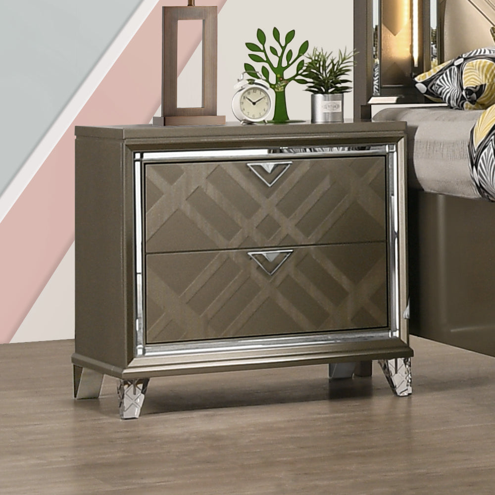 ACME Skylar Nightstand – front view – Lusso Furniture Miami