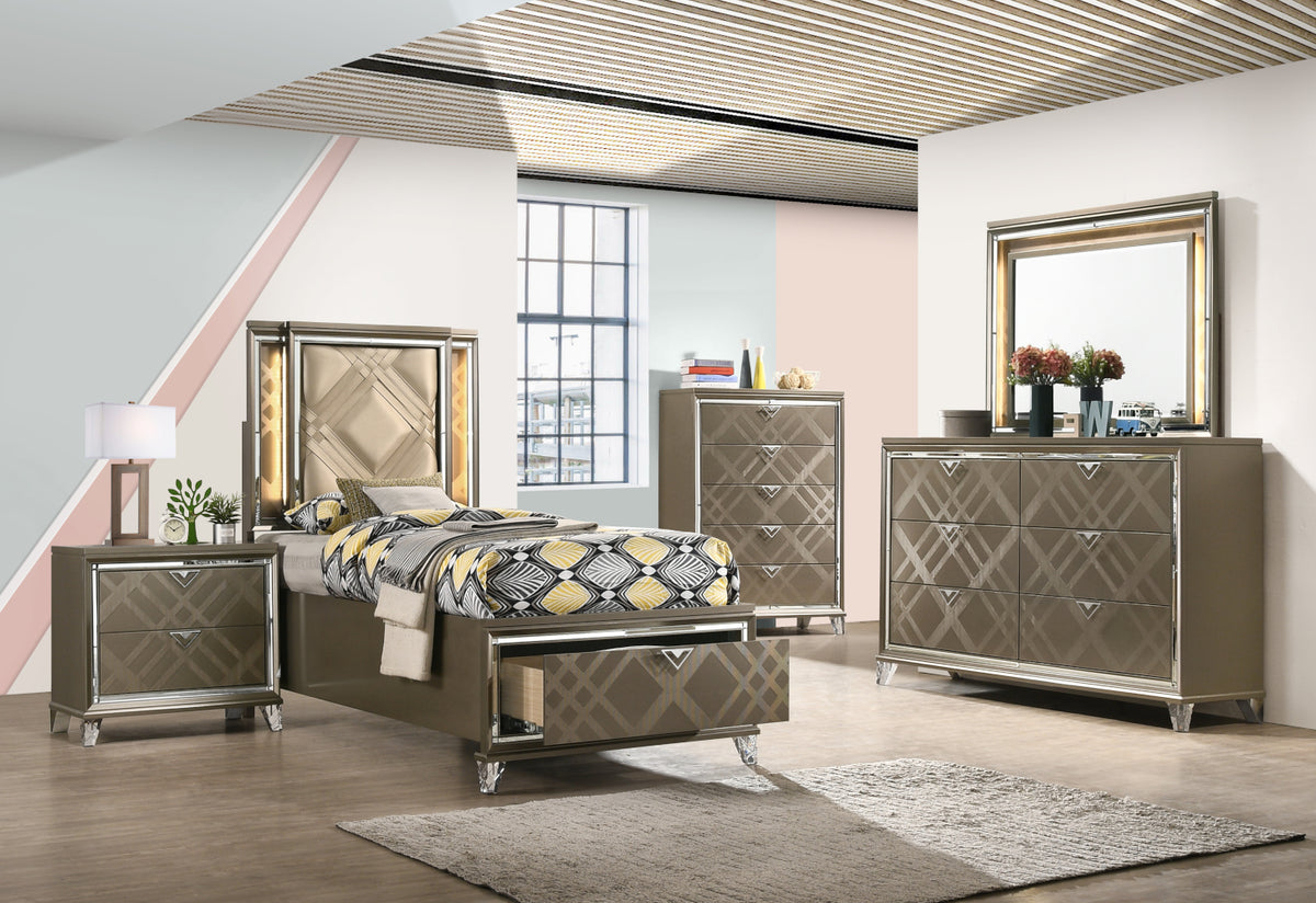 ACME Skylar Nightstand – back view – Lusso Furniture Miami