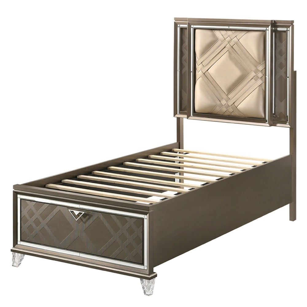 ACME Skylar LED Storage Bed – finish detail – Lusso Furniture Miami