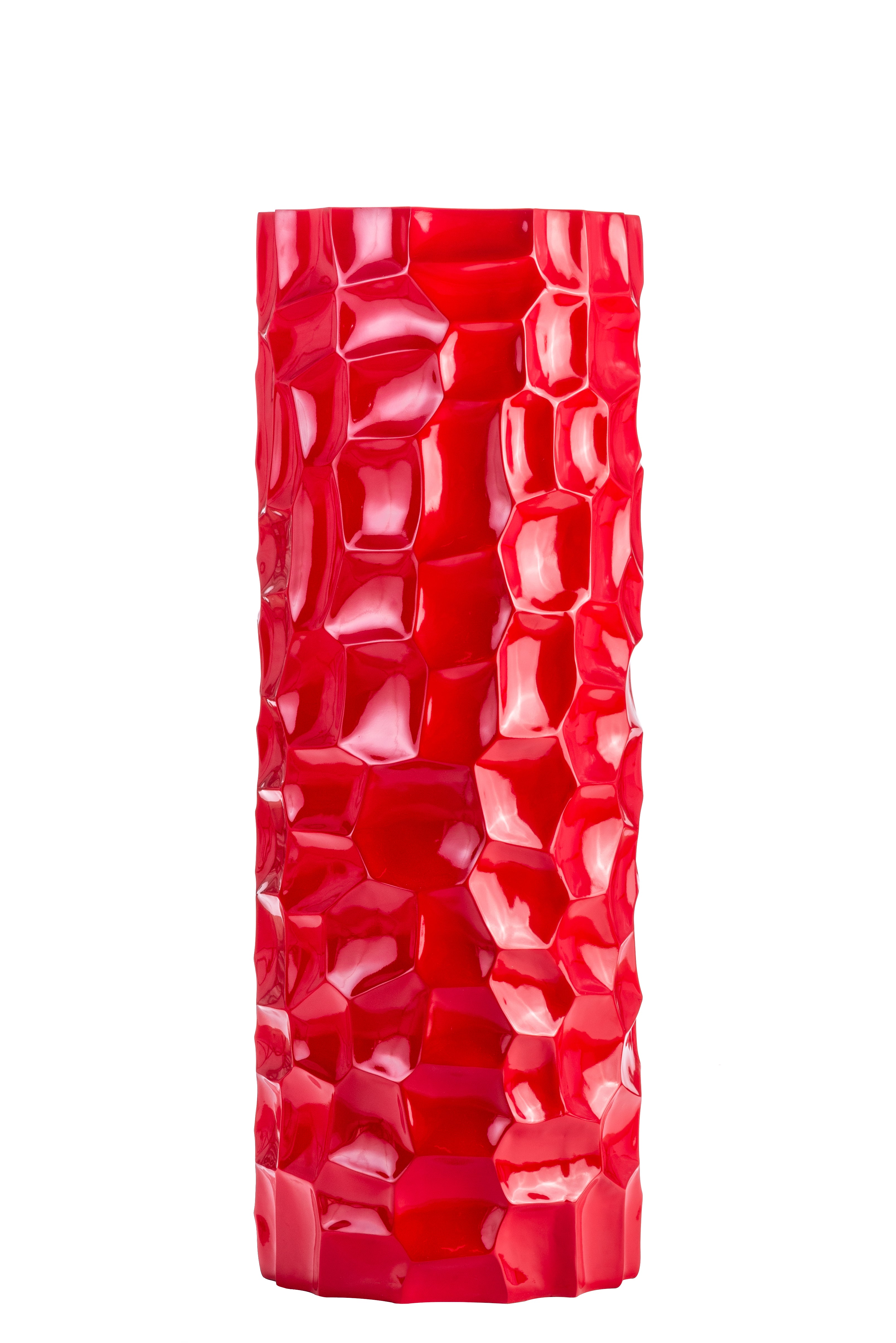 Textured Honeycomb Vase // Red, 36-zoom-1
