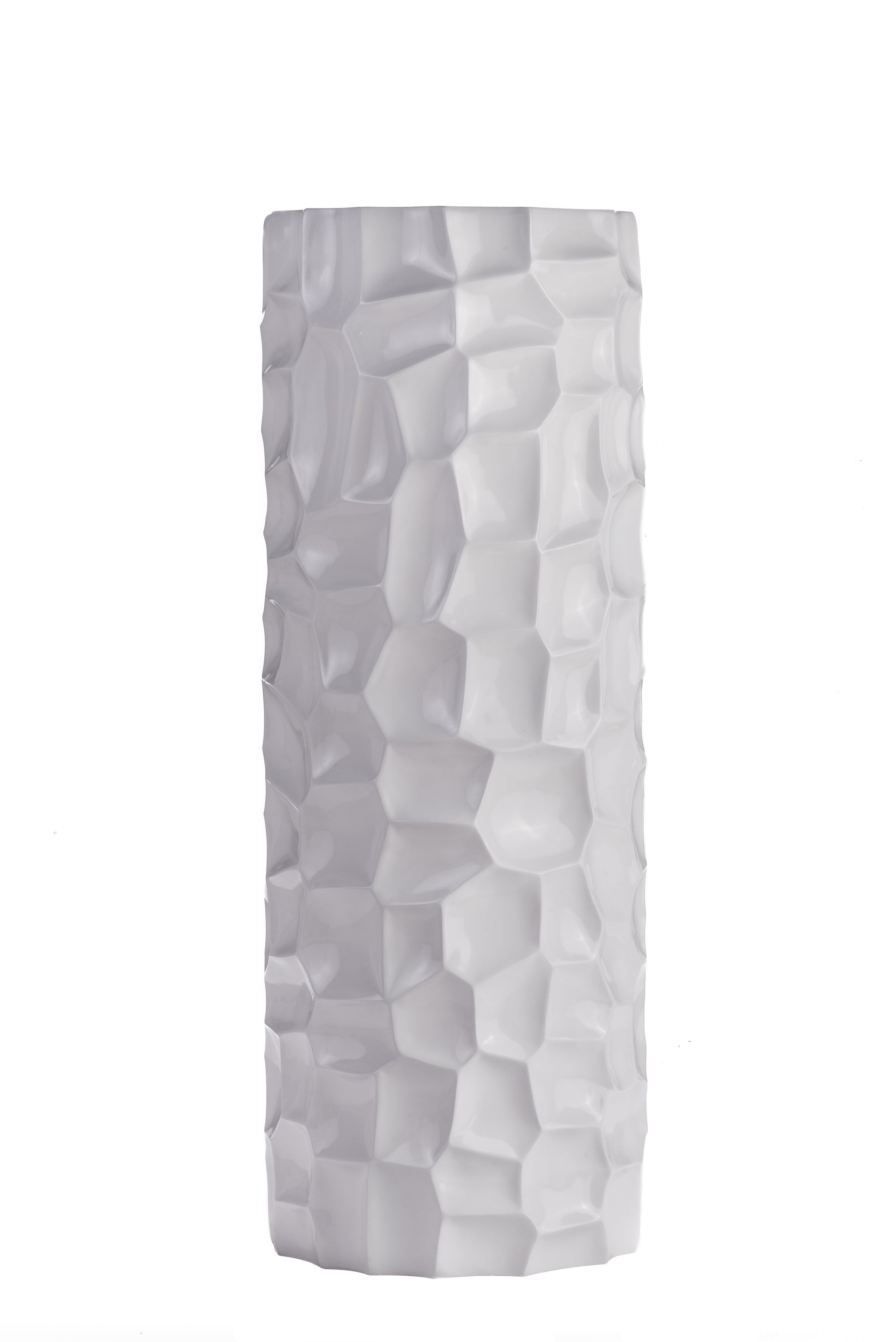 Textured Honeycomb Vase // White, 36-1
