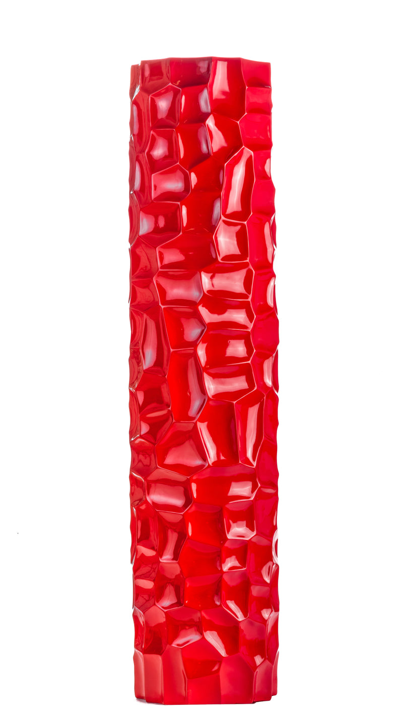 Textured Honeycomb Vase // Red, 52-zoom-