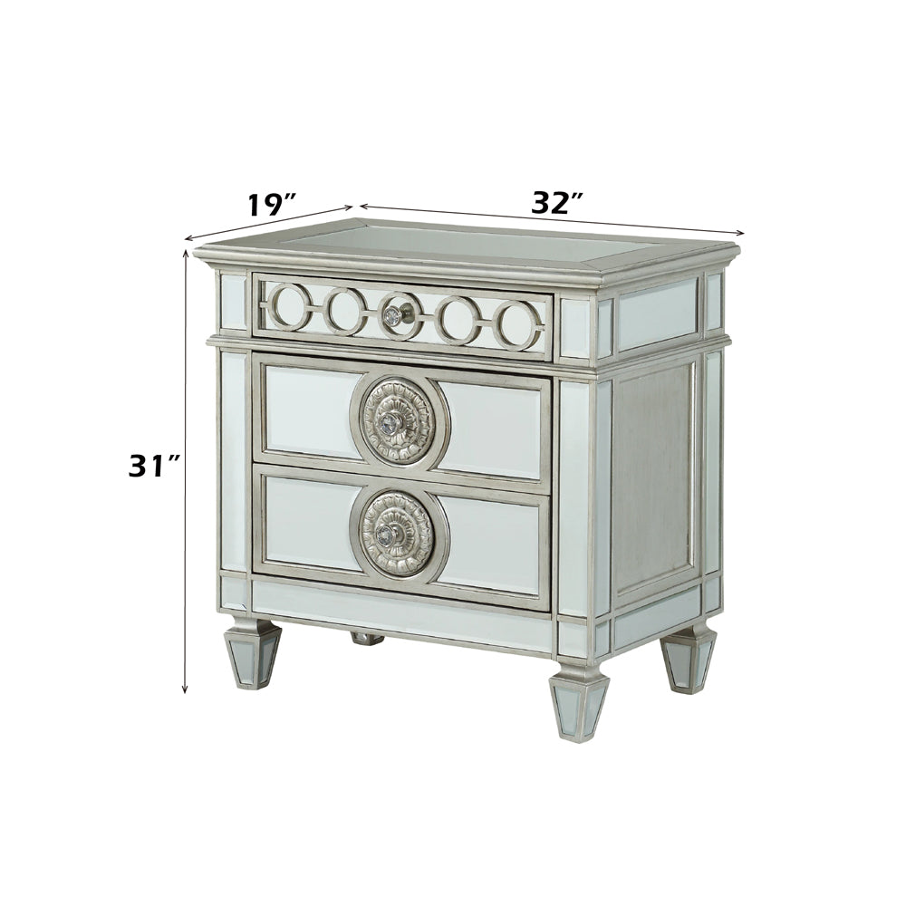 ACME Varian Nightstand – close-up – Lusso Furniture Miami