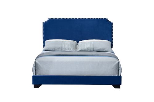 ACME Haemon Upholstered Bed – angle view – Lusso Furniture Miami