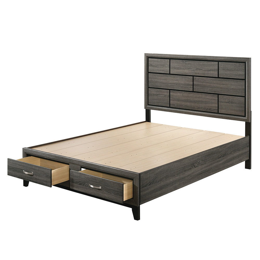 ACME Valdemar Storage Bed – front view – Lusso Furniture Miami