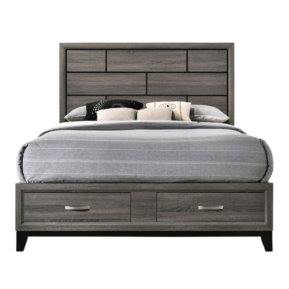 ACME Valdemar Storage Bed – angle view – Lusso Furniture Miami
