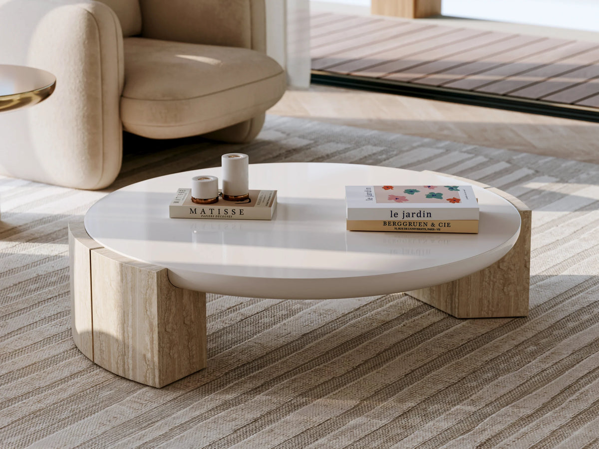 Caracole Overlap Round Cocktail Table – room setting – Lusso Furniture Miami
