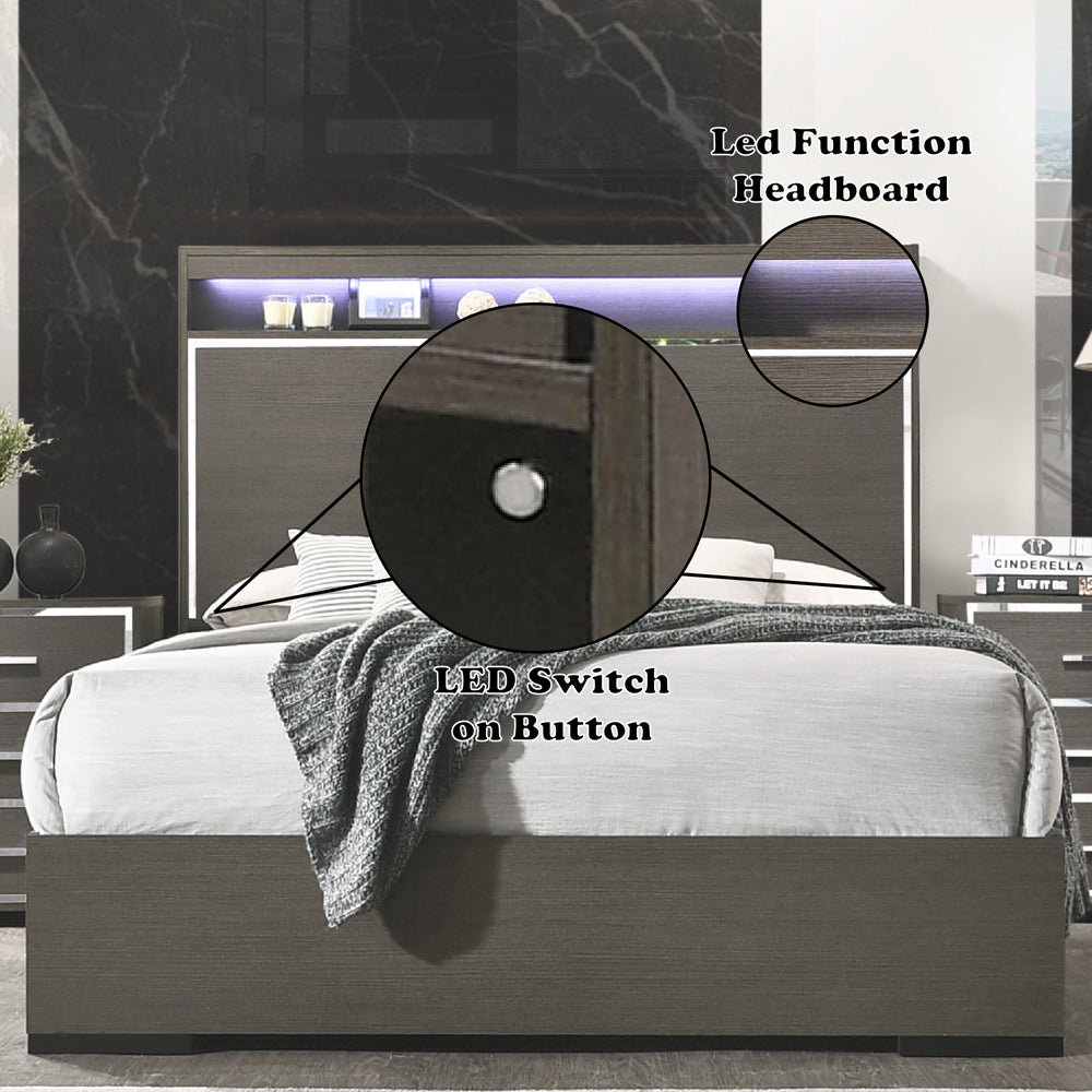ACME Escher LED Panel Bed – side view – Lusso Furniture Miami
