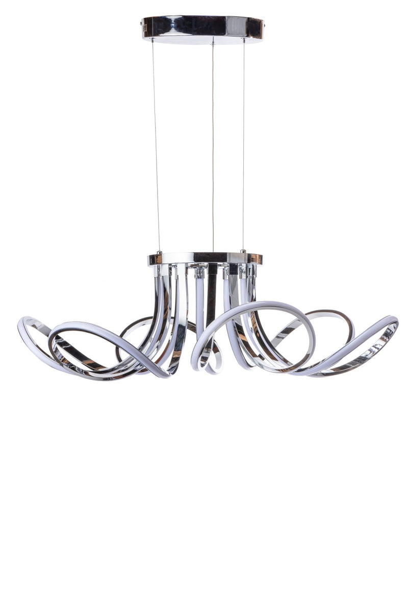 6 Petal Flower LED Strip Chandelier // Chrome and Dimmable-zoom-