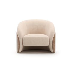 Caracole Fleur Wood Back Lounge Chair – front view – Lusso Furniture Miami
