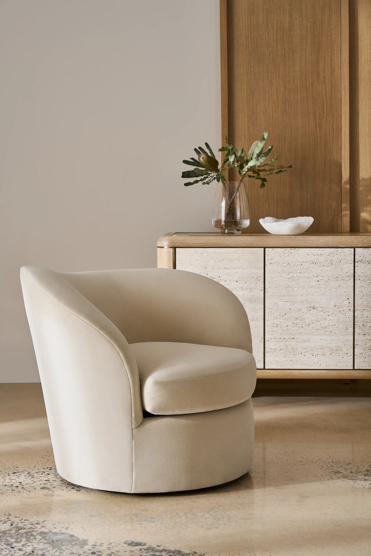Caracole Quasi Swivel Chair – alternate view – Lusso Furniture Miami