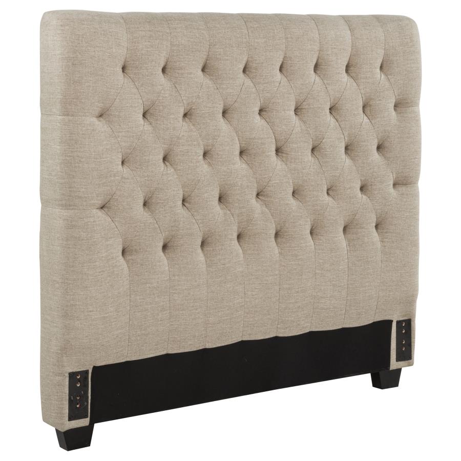 Chloe Upholstered Full Panel Headboard Oatmeal-zoom-2