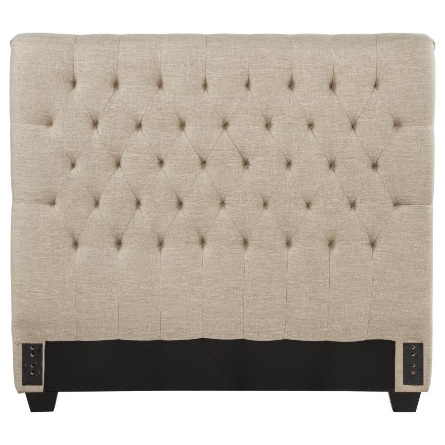 Chloe Upholstered Full Panel Headboard Oatmeal-1