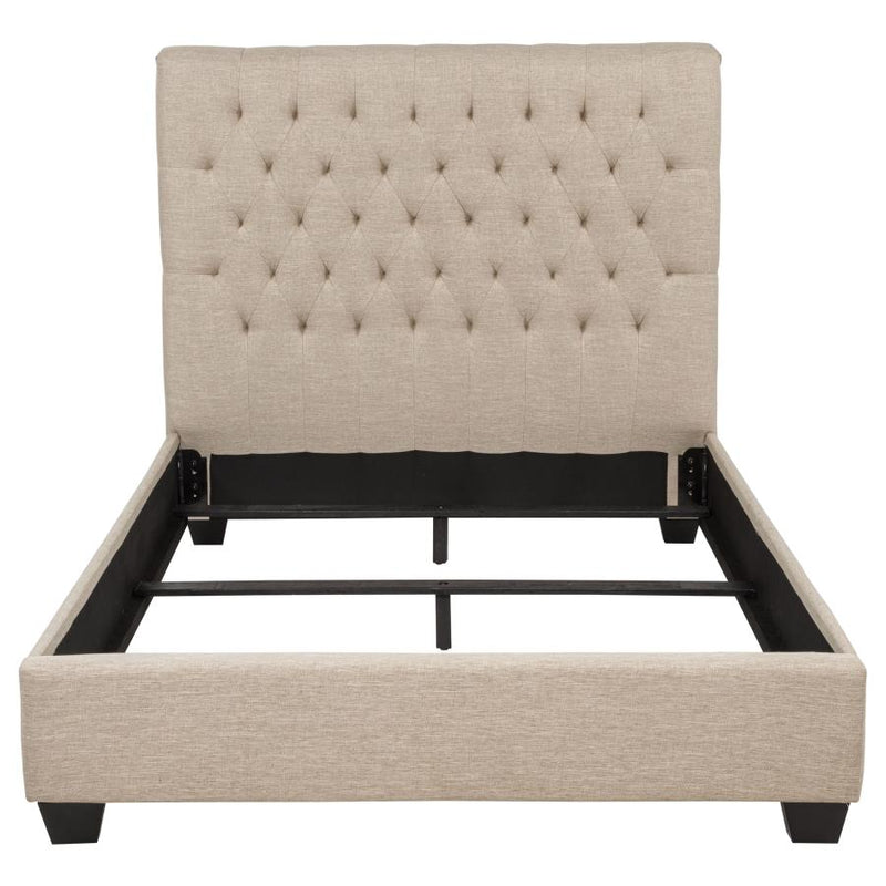 Chloe Upholstered Full Panel Bed Oatmeal-zoom-
