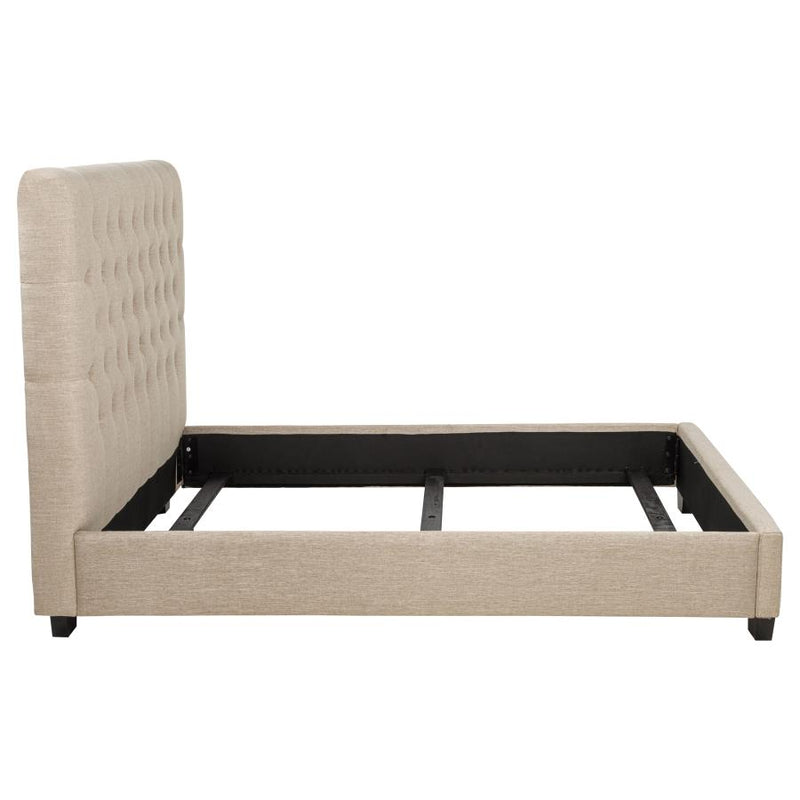 Chloe Upholstered Full Panel Bed Oatmeal-zoom-
